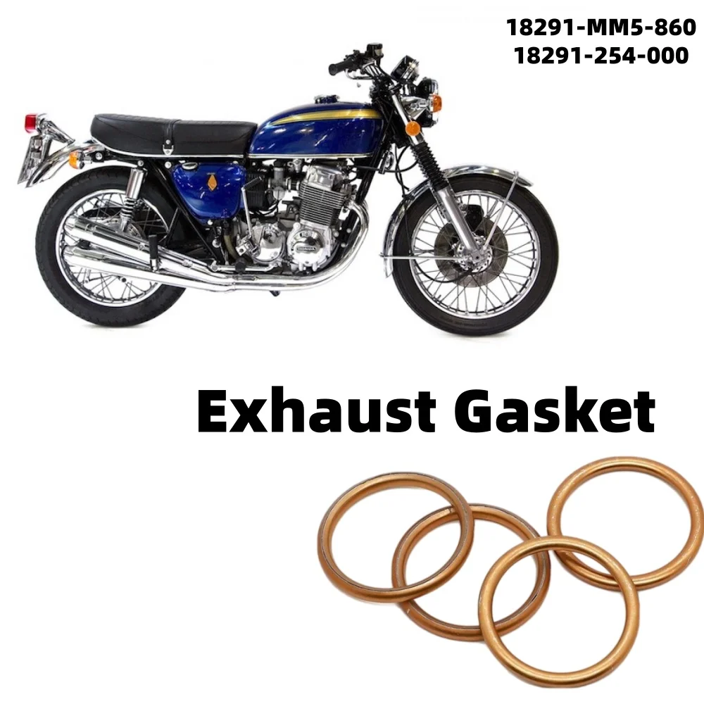 4PCS Motorcycle Exhaust Gasket for Honda CB700 CB750 CB900 CB1000 CB1100 18291-254-000 18291-MM5-860 Motorcycle Parts