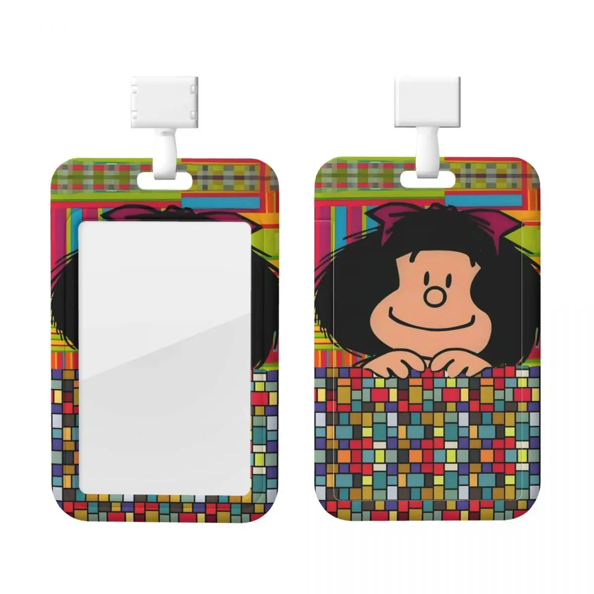

Custom Anime Mafalda Card Badge Holder Card Holder Men Women Cartoon Quino Manga Neck Strap ID Credential Holder For Nurse