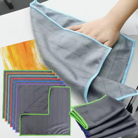 Lint Free Carbon Fiber Cleaning Cloth Glass Window Polishing Streak Free Easy Clean Rag Reusable for Kitchen Dish Car