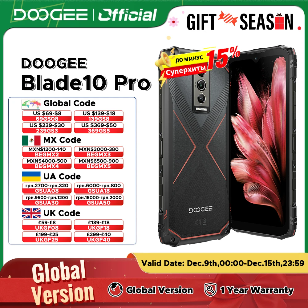 DOOGEE Blade10 Pro Rugged Phone 6GB 256GB Octa Core 6.56\