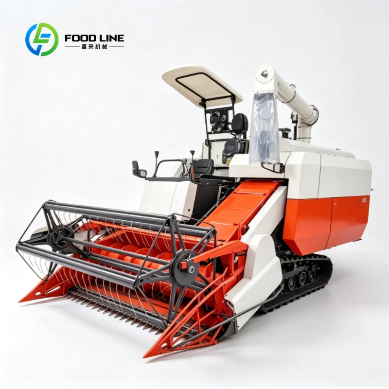 Customized  Automatic High Productivity Grain Harvester Engine & Gearbox Rubber Crawler Wheat Rice Combine Harvesters