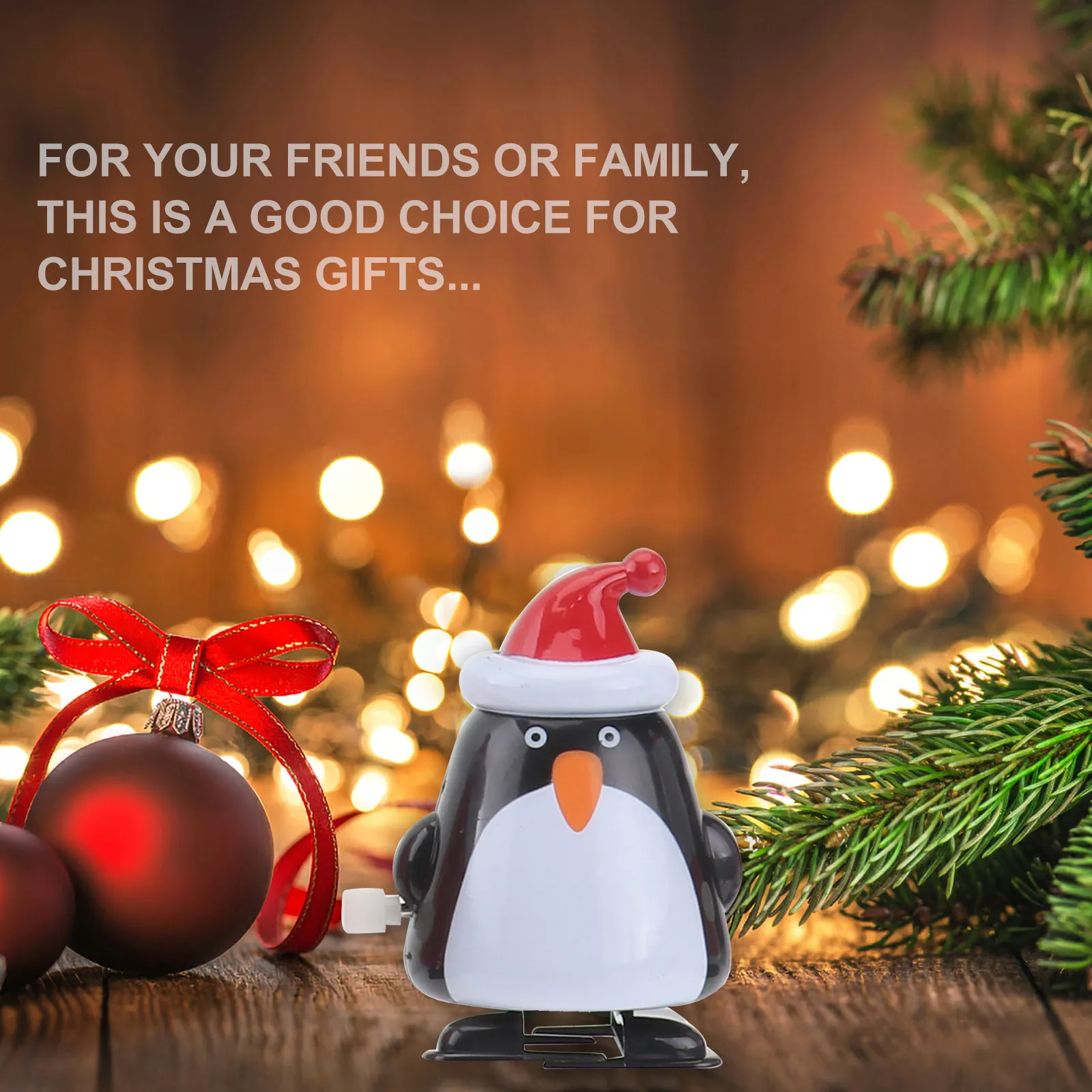 Juego de 8 Muñecos de Cuerda de Navidad para Niños, con Diseño de Dibujos Animados, Papá Noel, Muñeco de Nieve, Pingüino, Alce, Regalo Educativo para las Fiestas