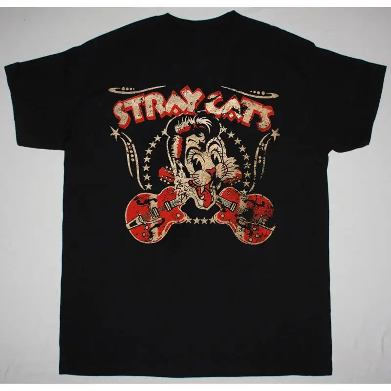 

STRAY CATS BAND EXCLUSIVE BLACK COTTON T Shirt Full Size S 5XL