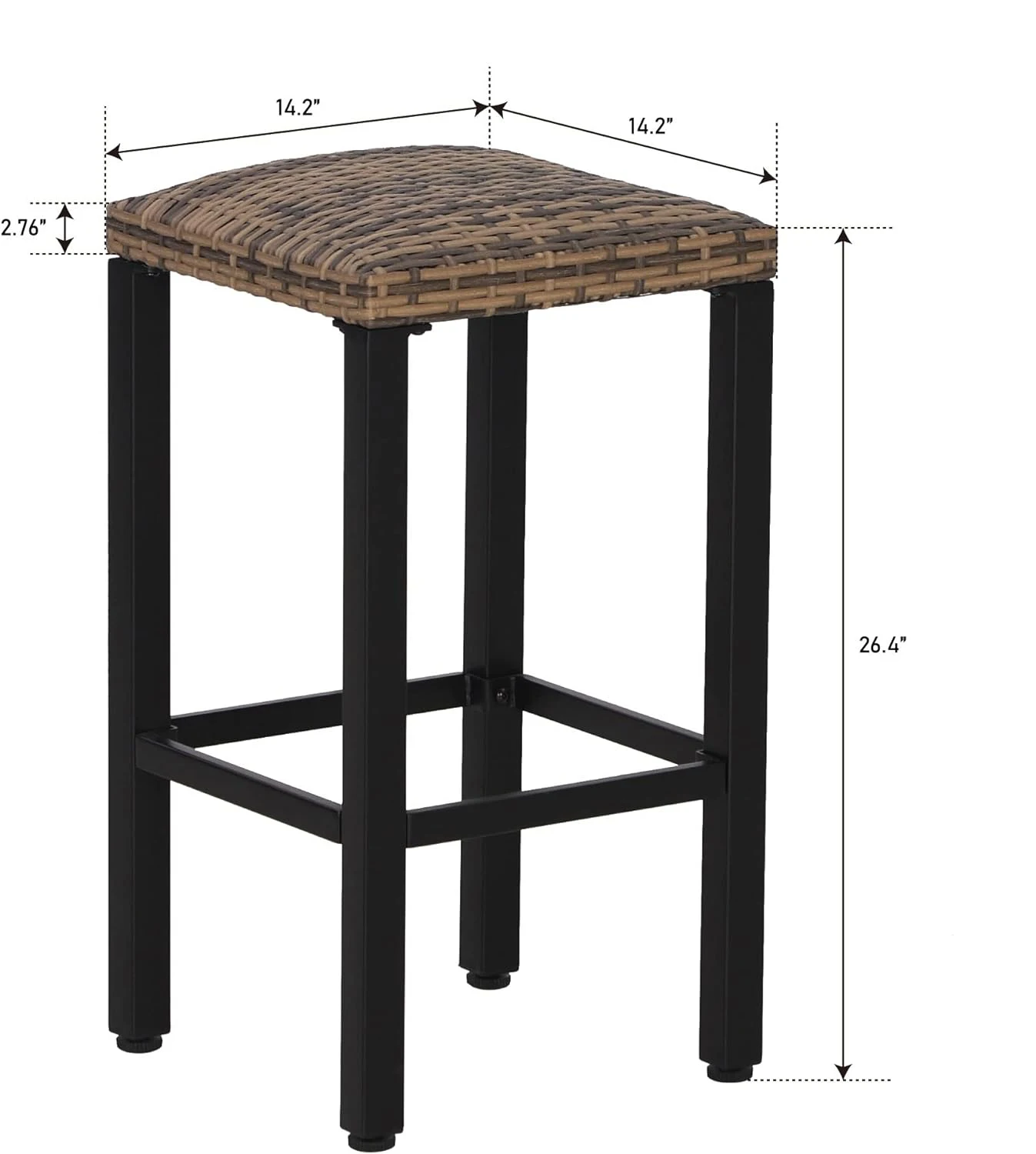 Table de bar haute pour l'extérieur, table à manger avec cadre en métal semblable à du bois, pieds réglables, comptoir haut, pub 73, recommandé, 55 po x 27 po