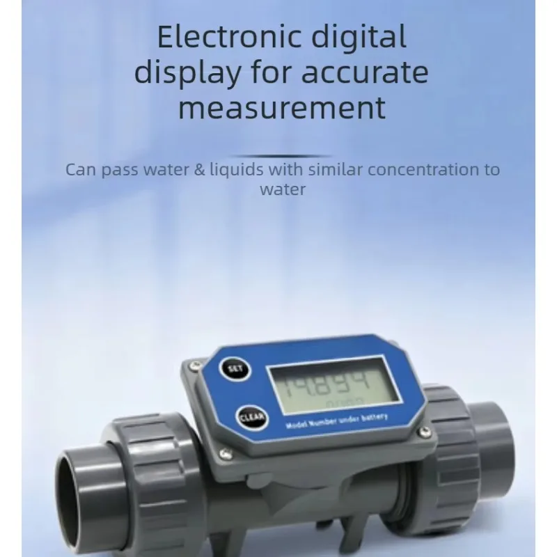 DN15-DN80 Digital Turbine Flow Meter Electronic LCD Display Flowmeter PVC Pipe Liquid Water for Farm Garden Irrigation Tools