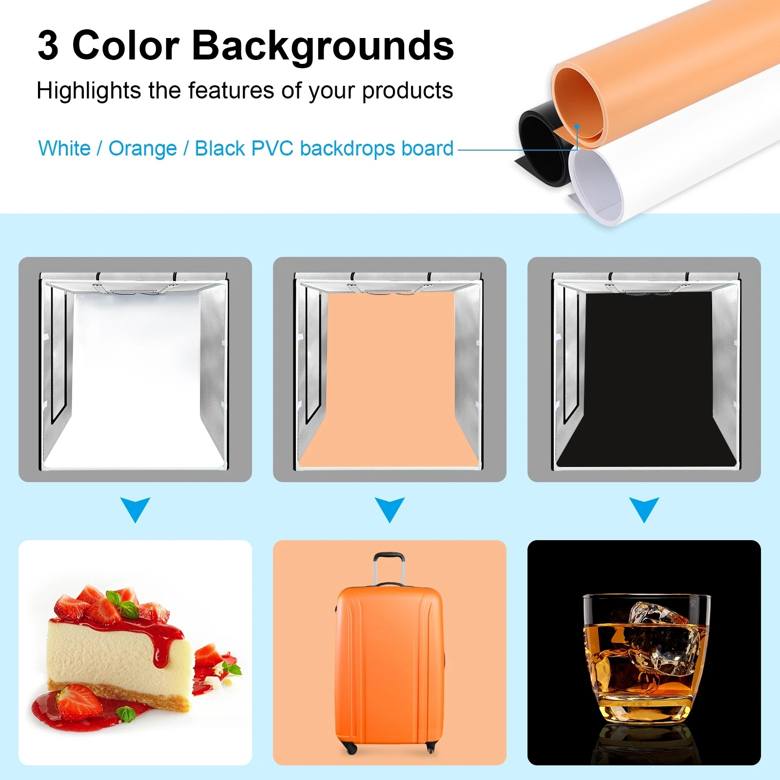 PULUZ PU5080 80*80*80cm Large Folding LED Light Tent Desktop Photo Studio Light Box 80W Softbox 156pcs LED Beads 5500K Dimmable