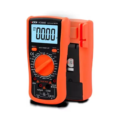 Victor 890E Digital Multimeter Capacitance 60000uF True RMS Backlight AC/DC Voltage Current Frequency 20MHz 1000V Triode Tester