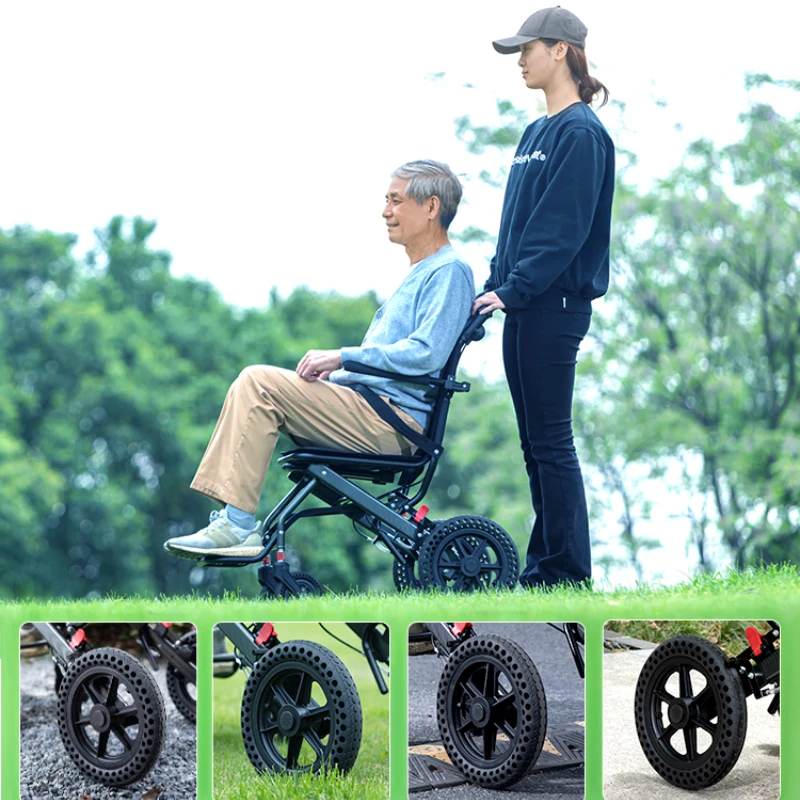 stroller for  adult  Lightweight Folding Elderly Handcart Small Portable Ultra Light Elderly Manual Walking