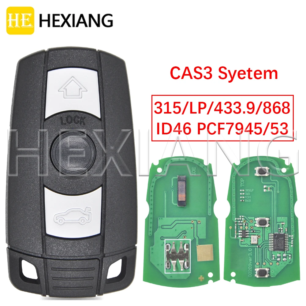 

HE Car Remote Key KR55WK491 For BMW X5 X6 E60 E61 E70 E71 E87 E90 Z4 1/3/5/7 Series 315LP/315FSK/434/868MHz ID46 PCF7953 CAS3