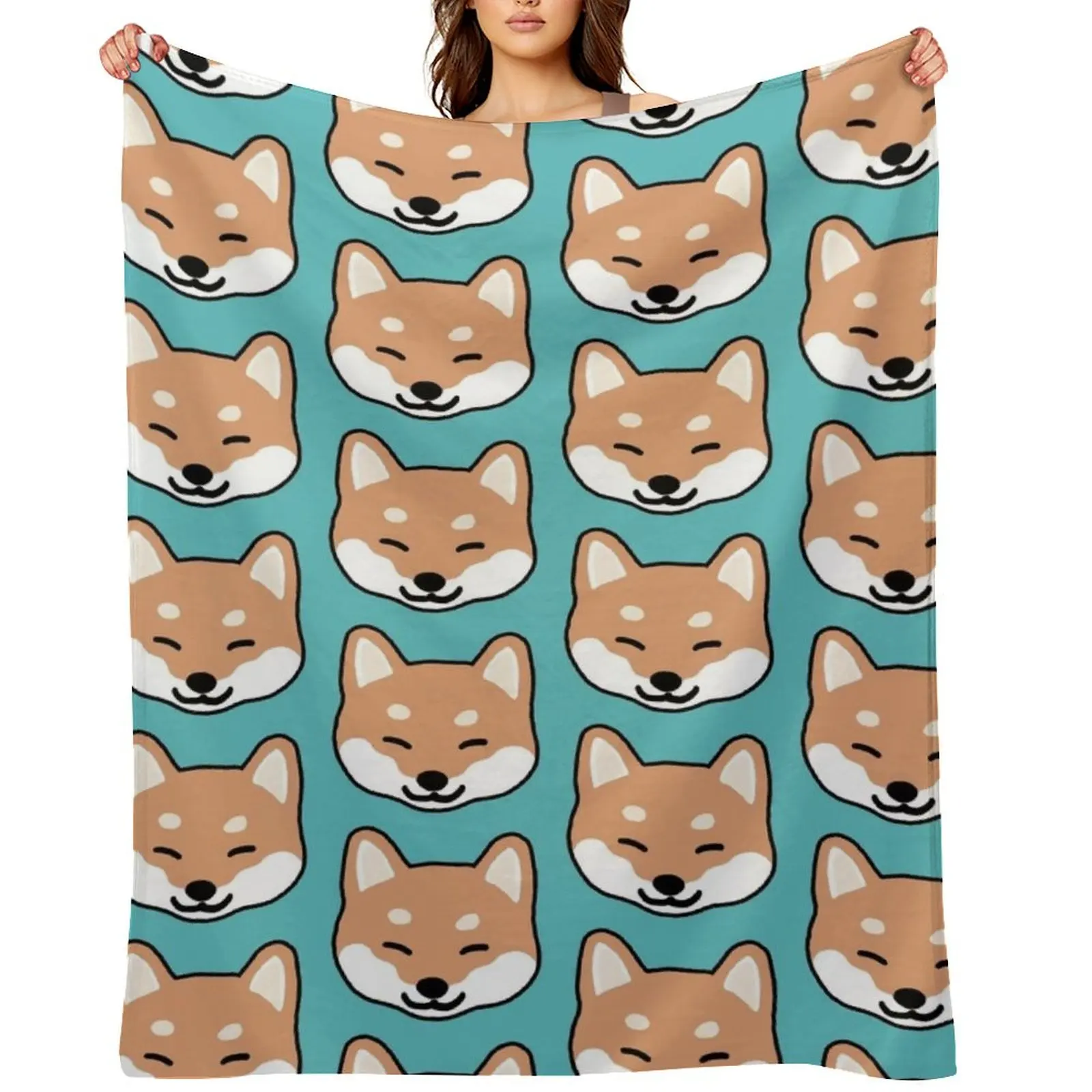 Shiba Inu Blinking Throw Blanket Extra Large Throw Summer Beddings Fashion Sofas Luxury Thin heavy to sleep Blankets