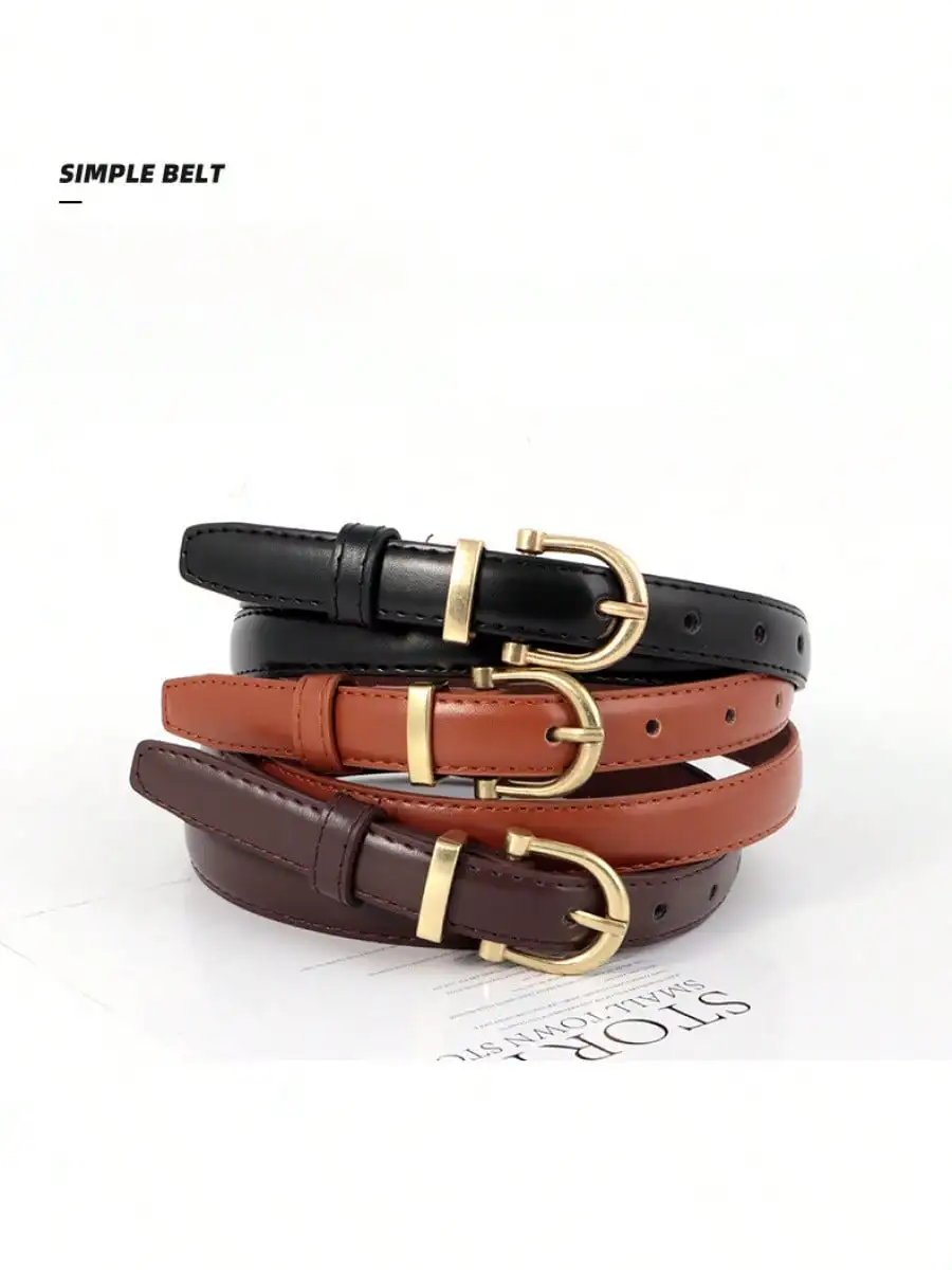 Cintura da donna Cinture sottili con fibbia ad ardiglione alla moda Cintura morbida di lusso genuina da donna con pantaloni cargo Jeans Cintura antivento Cintura in pelle PU