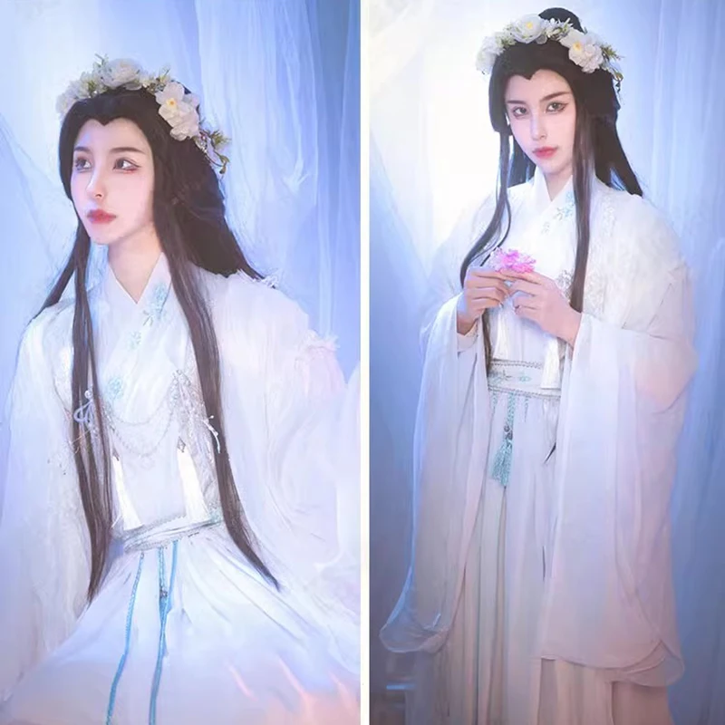 Tian Guan Ci Fu Hua Cheng Xie Lian Cosplay Costume Wigs Hanfu Full Set Anime Heaven Official's Blessing Halloween Costumes Props