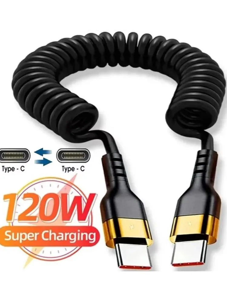 PD 120W Type C Naar Type C Kabel 5A Snel Opladen USB C Lente Autolader Kabel Voor iPhone 15 Serie Xiaomi 12 Samsung S23 Macbook - afbeelding 2
