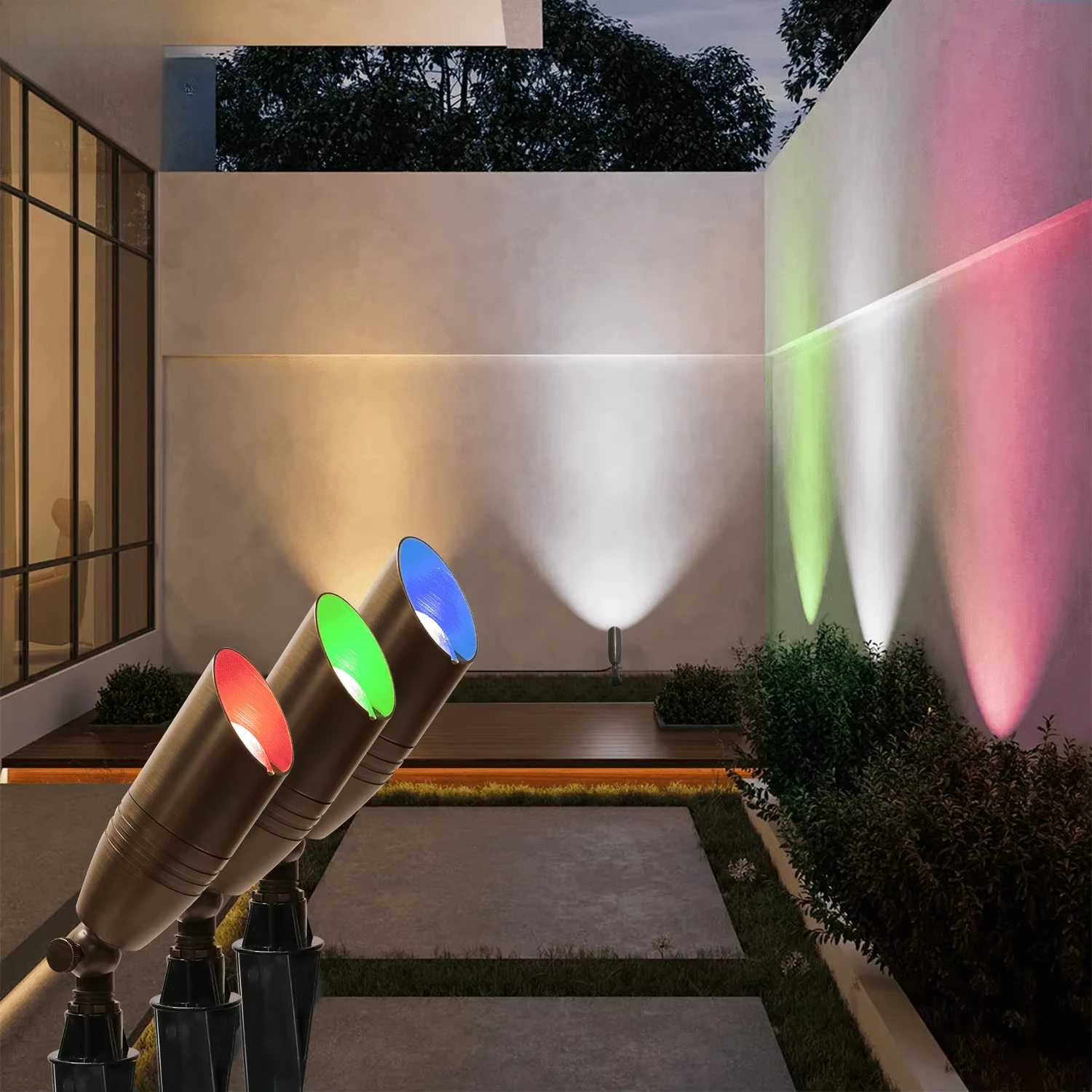 

Лампа светодиодная для наружного газона и сада IP65 Водонепроницаемый Rgbw Открытый точечный светильник Пейзаж