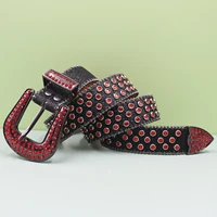 Cinturón vaquero de talla grande con diamantes de imitación para hombre, cinturón vaquero occidental con diseño de tachuelas brillantes, cinturón estilo HipHop Punk Rock Y2K de cuero