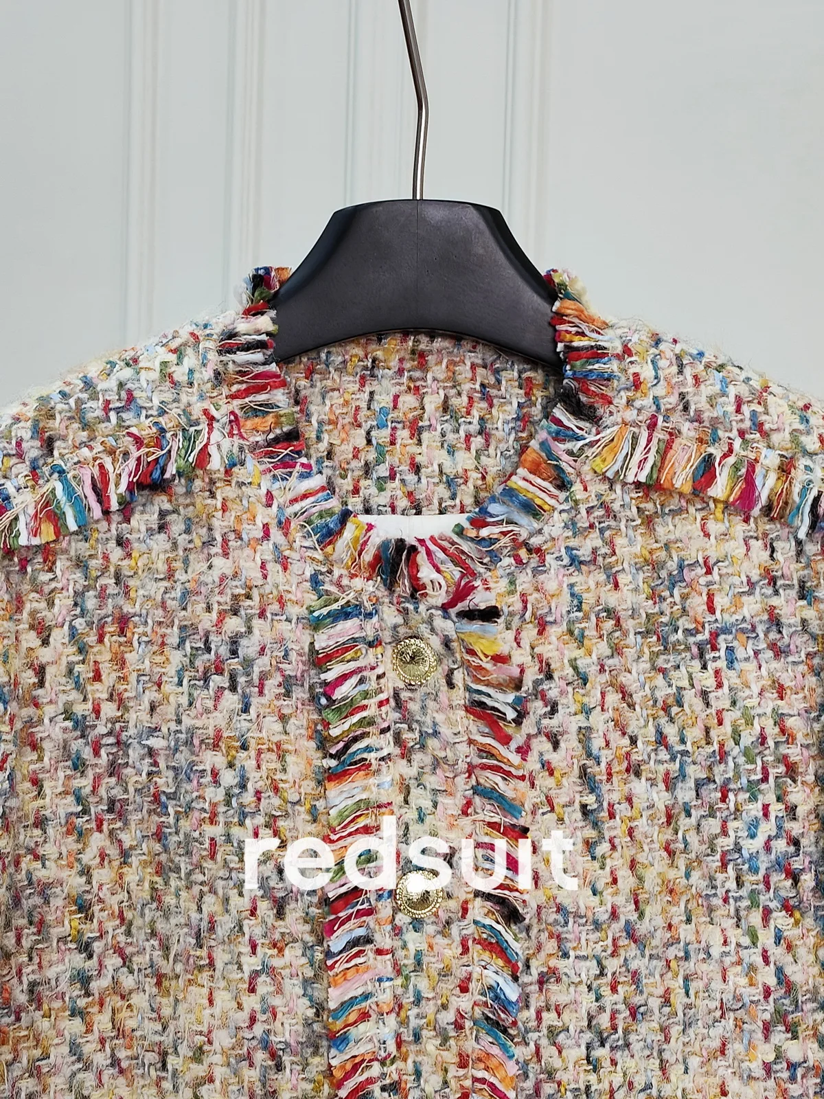 New Coarse tweed autumn and winter cotton colorful fashionable jacket top big size