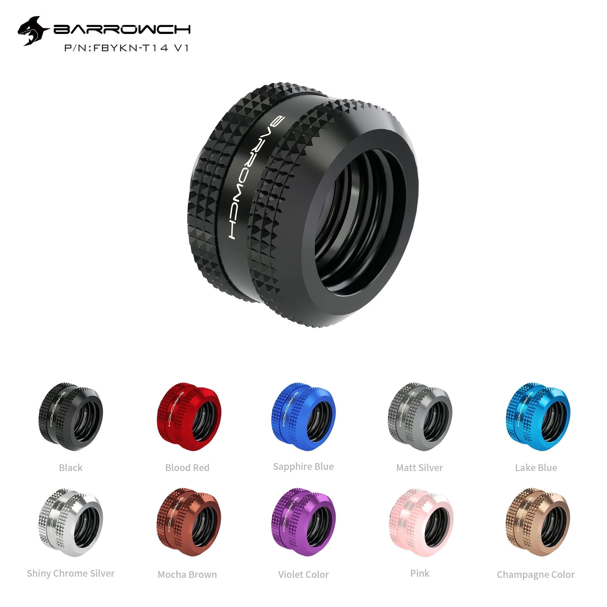 

Латунный фитинг Barrowch для твердой трубки из акрилового ПММА диаметром 14 мм, Алюминиевый разъем G1/4, для системы водяного охлаждения компьютера