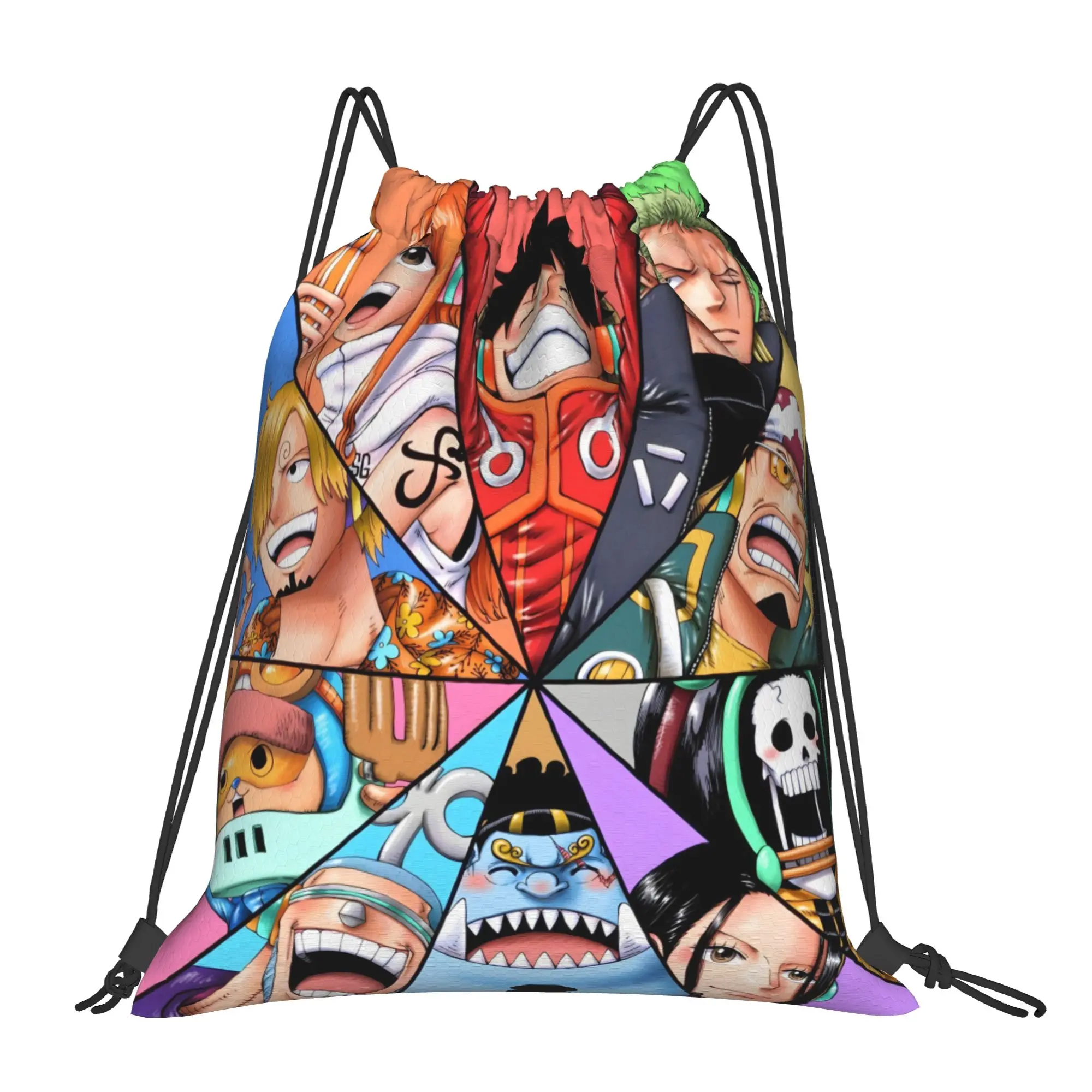 1 pc ONE PIECE  Print Drawstring Bags Men Women Storage Backpack Teenager Travel Bag