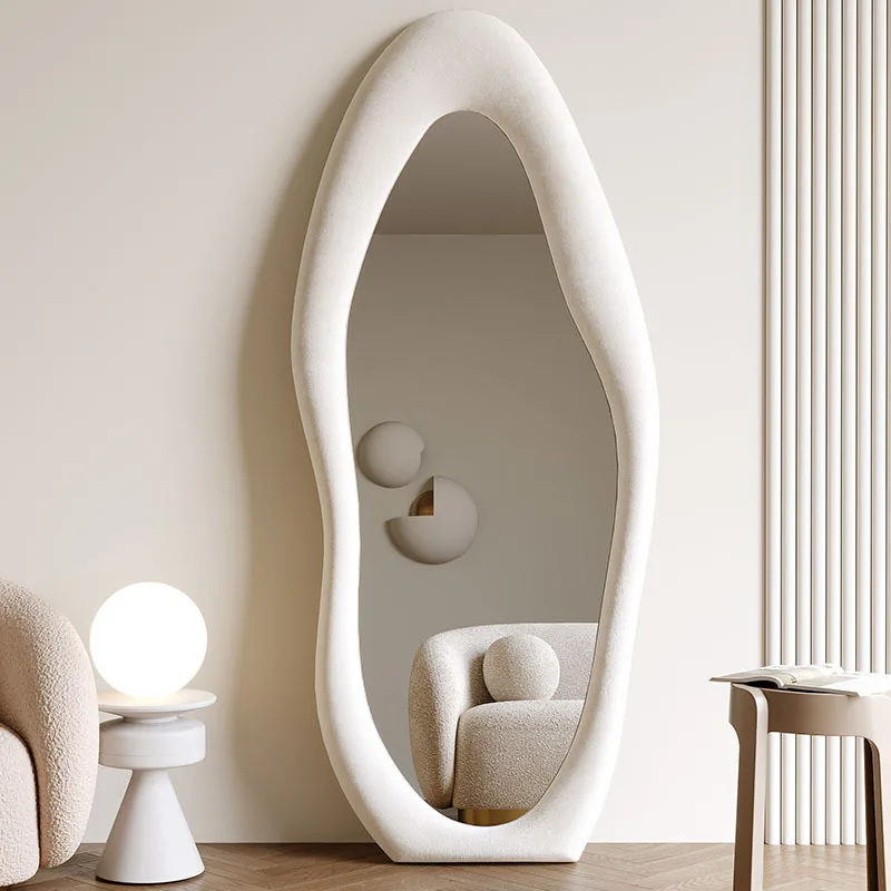 Espejo de cuerpo entero con forma especial Cream Wind, ideal para probador de tiendas de ropa, hogar, dormitorio e internet.
