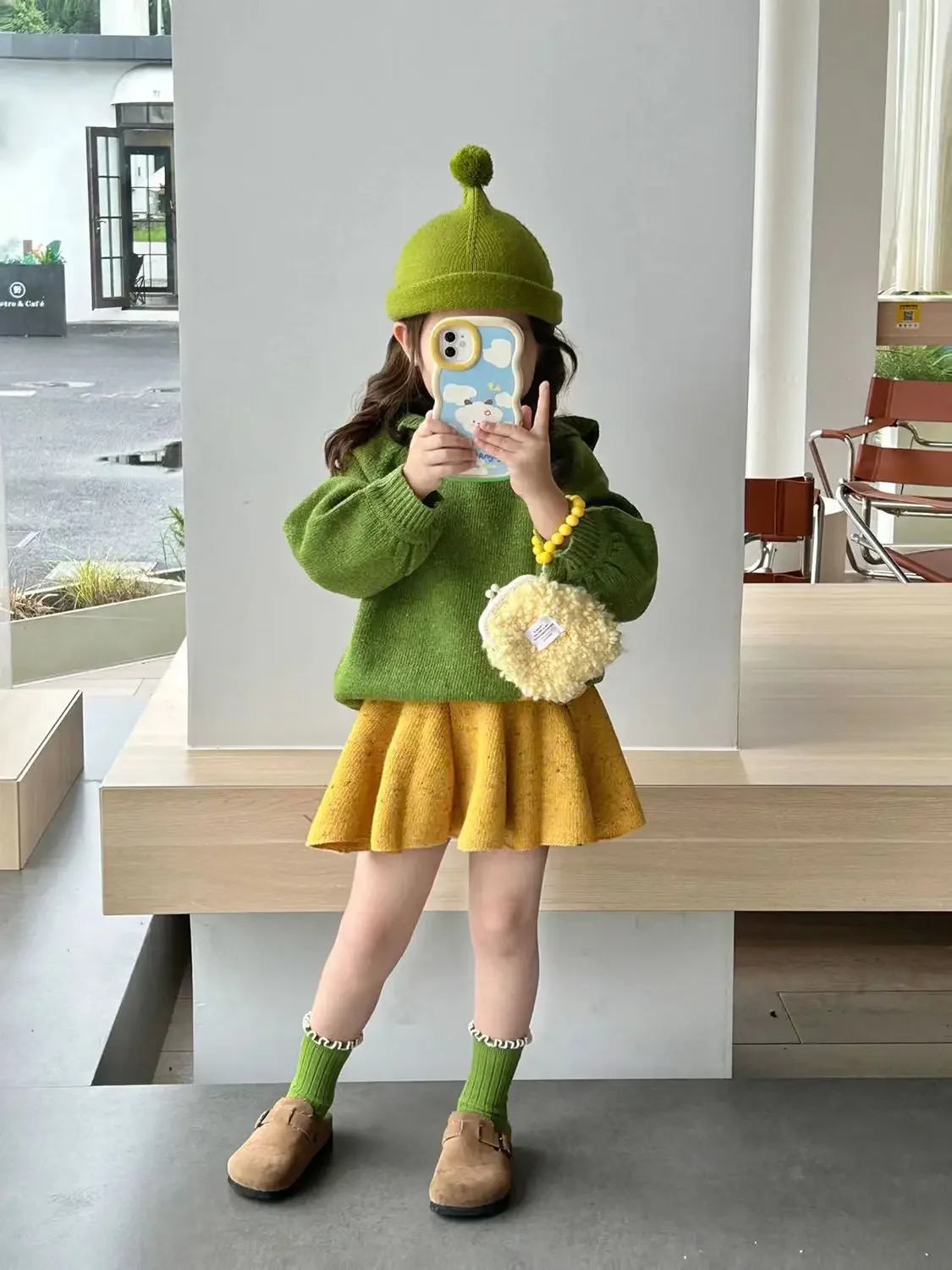 

Fashion Autumn Winter Elegance Sweet knit top+Short skirt 2Pcs Girls Sets Childrents Korea Clothing Toddler Kid Casual Clothes