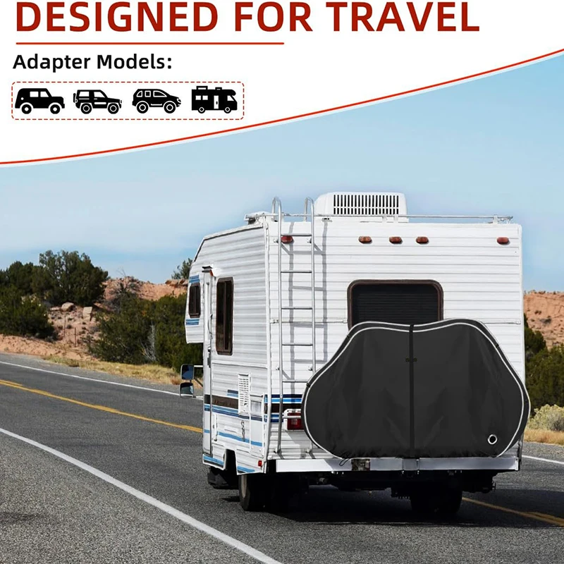 Pokrowiec rowerowy transportowy na 1-2 rowery, 600D, wiatroodporny, do przechowywania na zewnątrz, z paskami odblaskowymi i otworami na zamek.