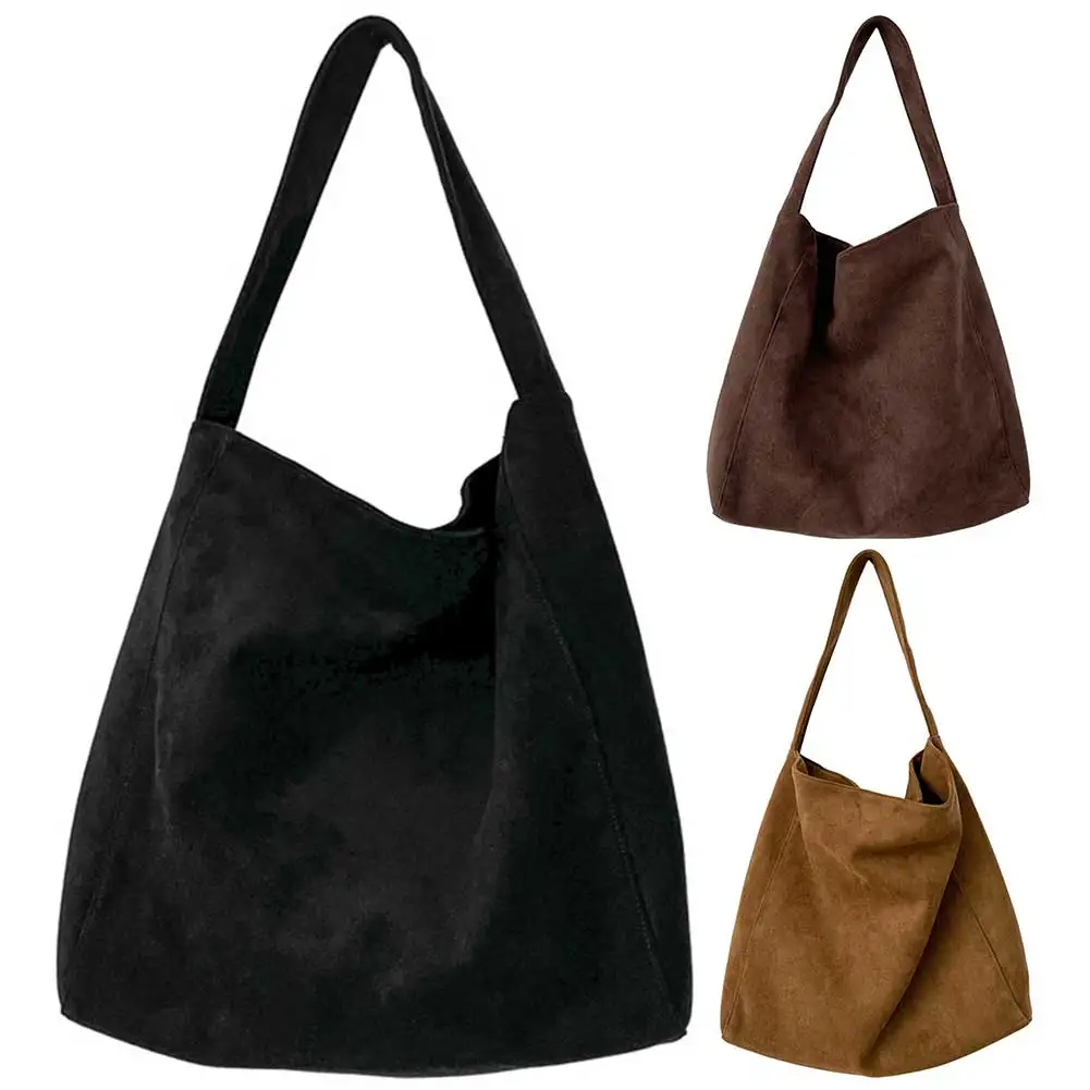 

Women Casual Handbag Stylish Tweed Fabric Retro Classic Purse Fashion All-Match Bag for Daily Office Use Solid Color Handbag