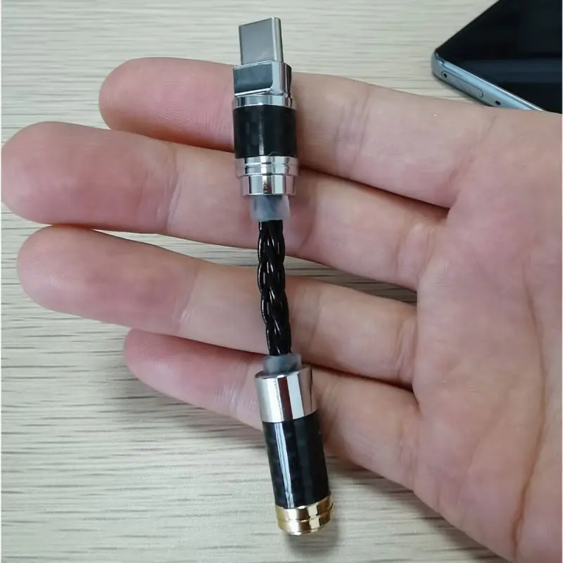 IOS 안드로이드용 USB DAC AMP 케이블 어댑터, C타입에서 3.5mm 오디오, 4.4mm 밸런스드 384KHz, 32 비트