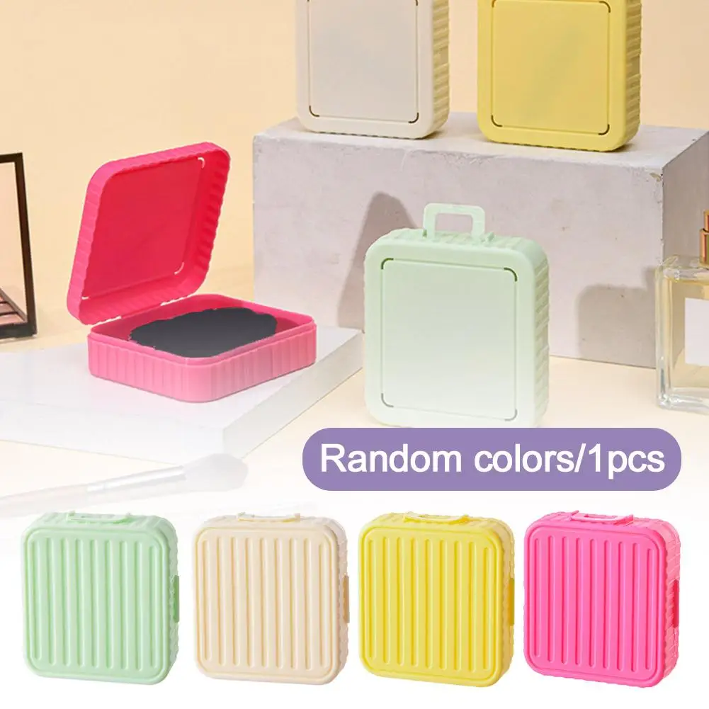 Portable Luggage Shape Powder Puff Storage Box Contour Cosmetic Cushion Puff Air Dry Facial Wet Tools Smooth Beauty Y0C2