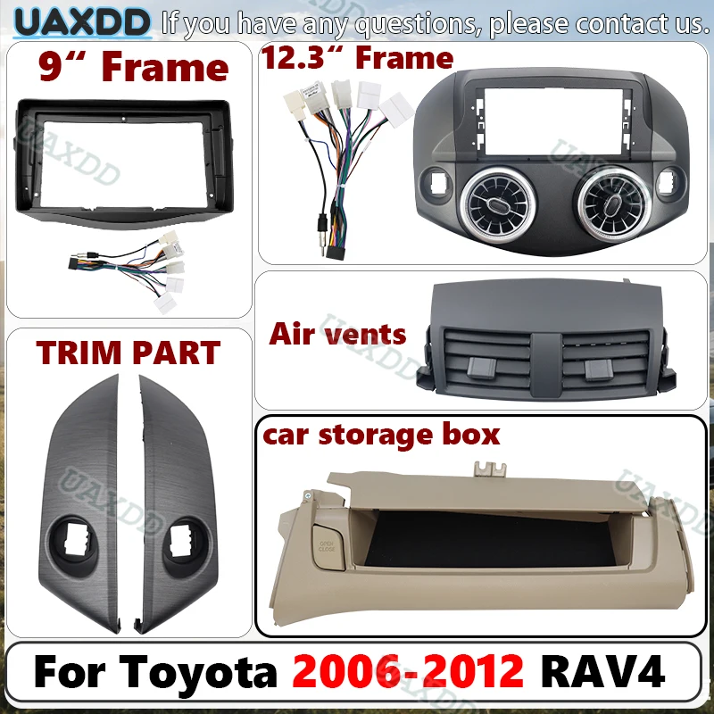 Storage Box Panel Trim Part Air Conditioning Grille Assembly Vent For Toyota 2006‑2012 RAV4 Radio Android Frame Fascia Dashboard