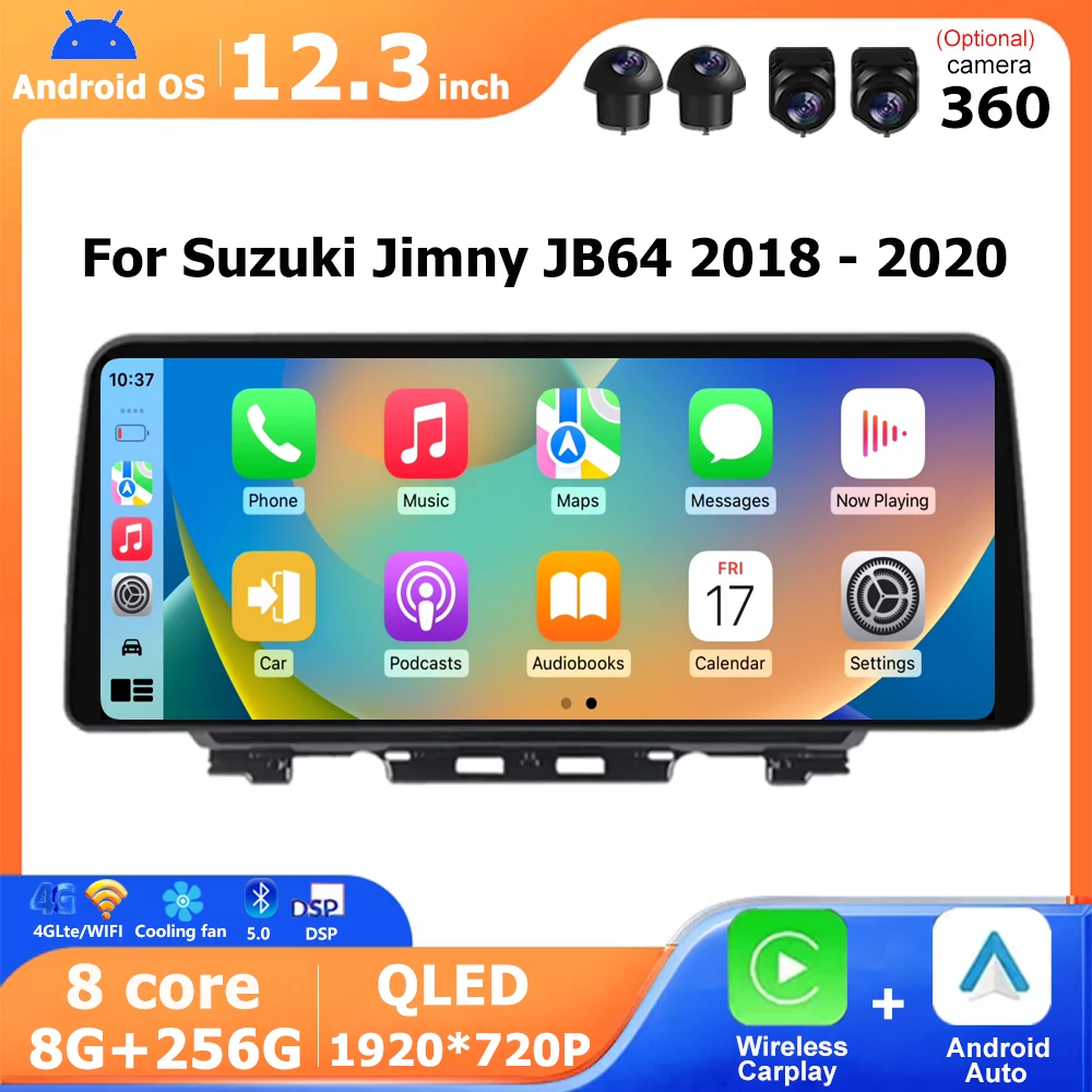 

12.3 Inch For Suzuki Jimny JB64 2018-2020 Android Auto Car Radio Stereo Multimedia Video Player GPS Navigation BT DSP Carplay 4G