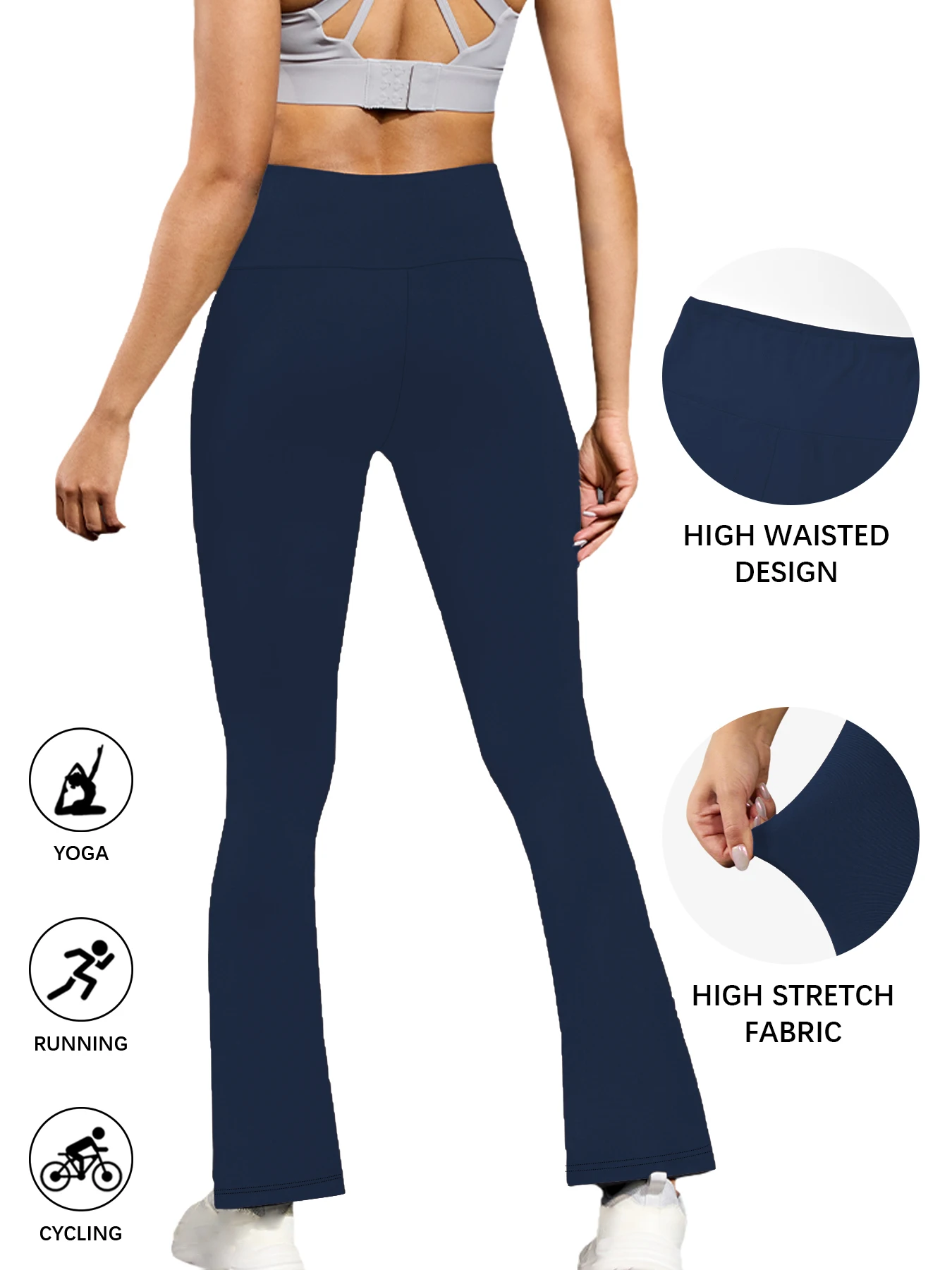 Plus Size Women's Super Soft High Waisted Flare Pants, Leggings Tummy Control S… - Image 2