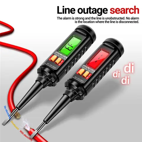 다기능 회로 감지 플랫 스크루 드라이버 측정 펜, 소리 및 빛 알람 기능 포함, B15 AC25-250V, 3.5mm, 3 색