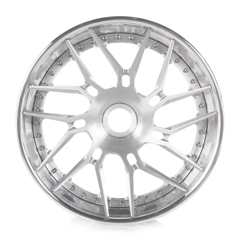 

【2025】Multi Hollow Spoke Center Wheel Hub 18 19 20 21 22 23 24 25 26 Inch Silver Aluminum Alloy 3 Piece Forged Wheel