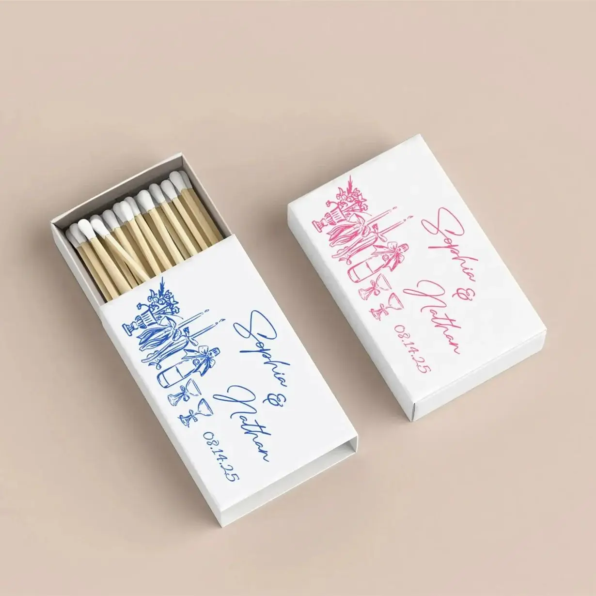 

Personalized Wedding Matchboxes/Wedding Matchboxes/Wedding Favor/Wedding Decor/Party Favor Matchbox/Bridal Shower Favors/Bridesm