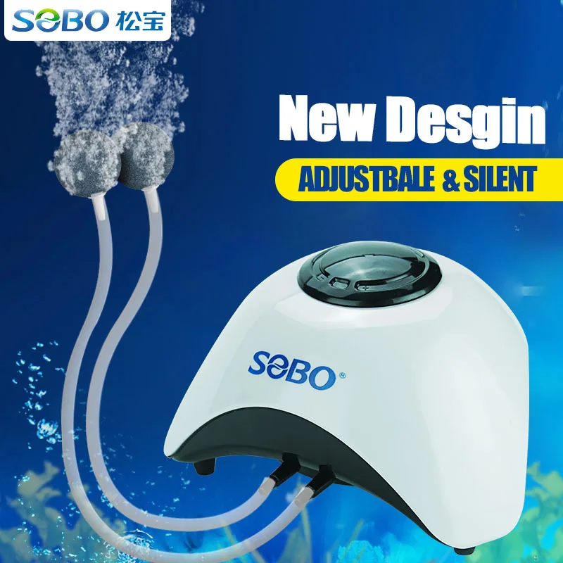 SOBO Aquarium Adjustable Air Pump Fish Tank Increasing Oxygen Pump Ultra-Silent Low Power Consumption Aquarium Air Pump