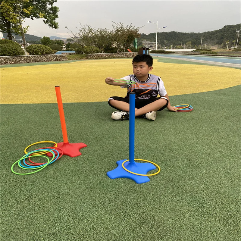 Kinder Werfen Kreis Spiel Ferrule Gestapelt Spielzeug Spaß Indoor Outdoor Eltern-kind-Interaktive Kreis Kunststoff Stick Frühe Bildung