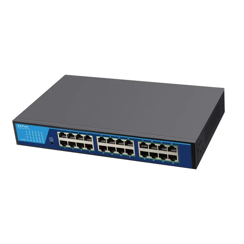 24-Port 10/100/1000Mbps Unmanaged Ethernet Switch Iron Shell 48G Switching Capacity Din-Rail Mount Switch Hub