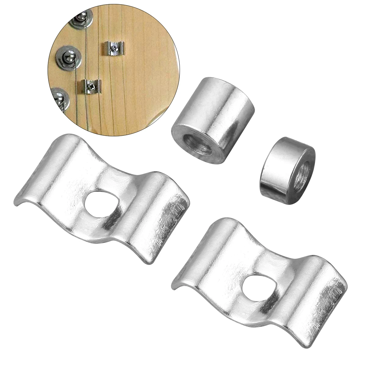

4 set 4 Sets Guitar Head Pressure Chord Buttons Silver Stable Buckle String Device Metal Material Easy Install Guitar Components