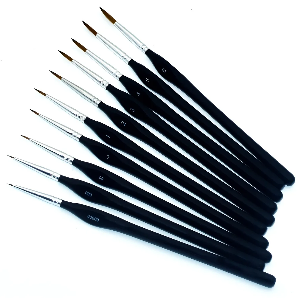 10Pcs Fine Detail Artist Brush Miniature Painting Brushes for Mini Paints Brush Set for Acrylic, Watercolor, Oil, Face, Nail