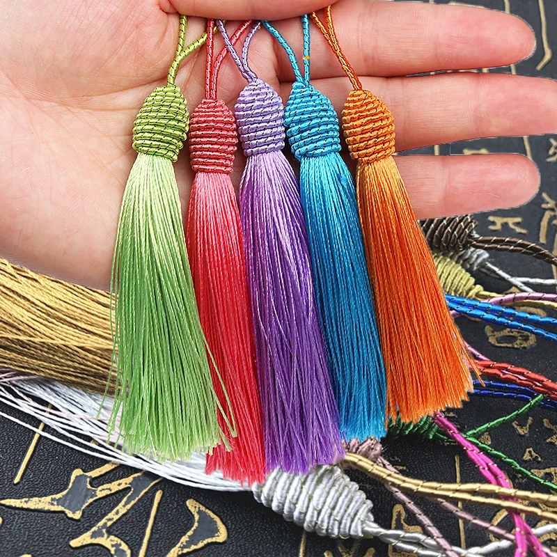 

2/5/10Pcs 14cm Screw Cap Tassel Silky Floss Bookmark Tassels Soft Chinese Knot Tassel for Jewelry Making DIY Accessories