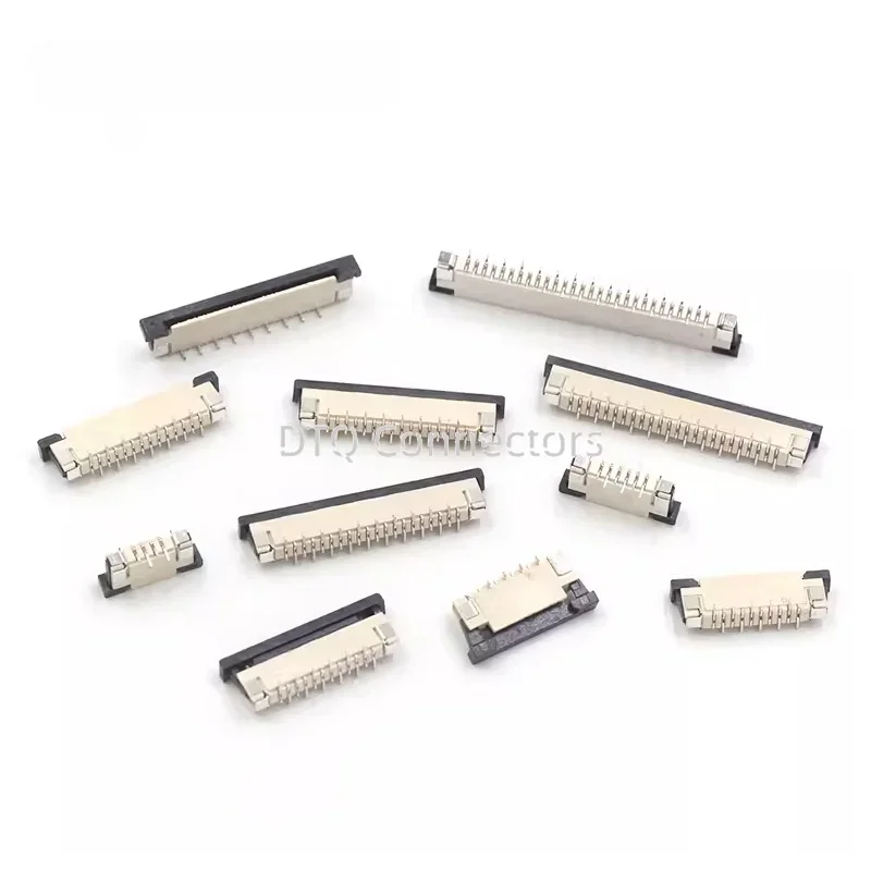 10Pcs FPC FFC Connector Socket Pitch 0.5mm 1.0mm 4/6/8/10/12/14 16/20/24/30/34/40/50/60 Pin Vertical Type Misalignment Pins Flat