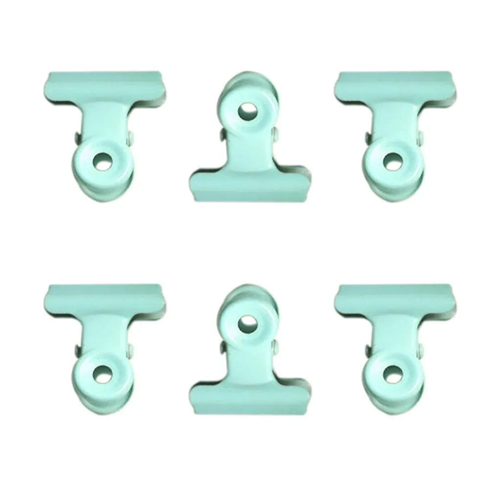 8pcs Small Fresh Style Metal Binder Clips Macaron Color Colorful Paper Clips Round Head Box Packed Ticket Clips File Organizing