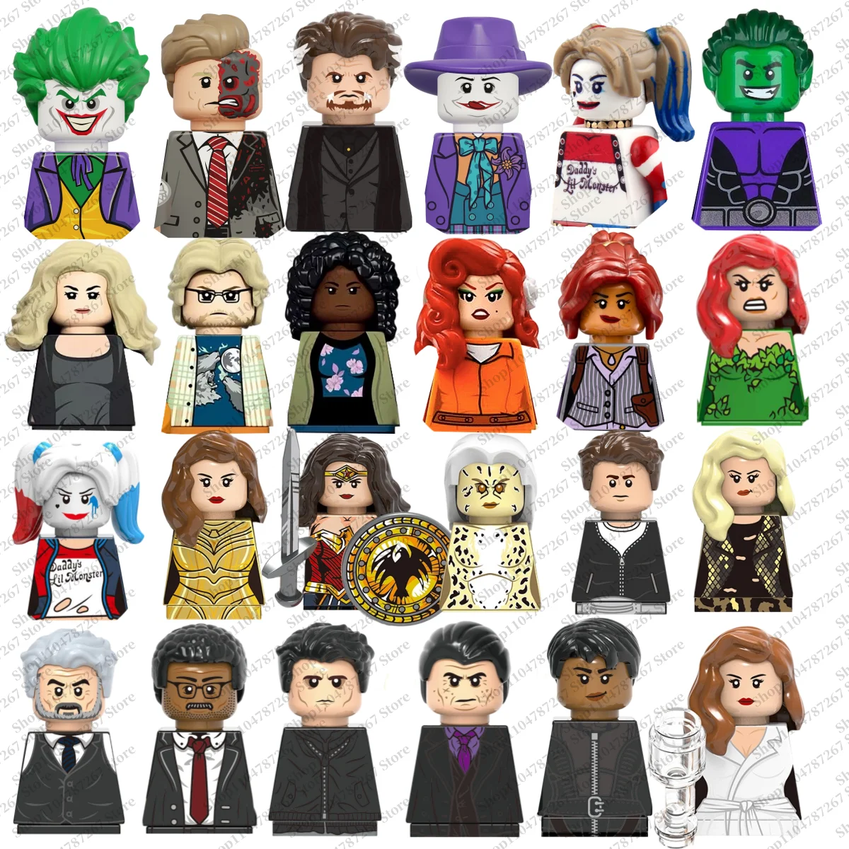 

Hot brick toys Superhero series puzzle building blocks children's DIY brick toys plush toys Christmas party gifts