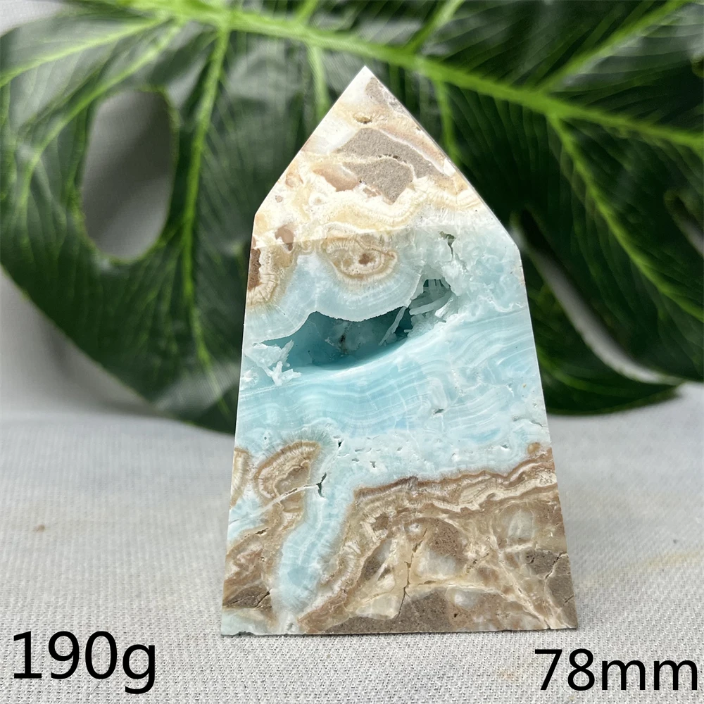 Natural Rock Amazon Stone Tower Sky Blue Crystal Hemimorphite Geode Original Mineral Specimen Home Room Decoration Festival Gift