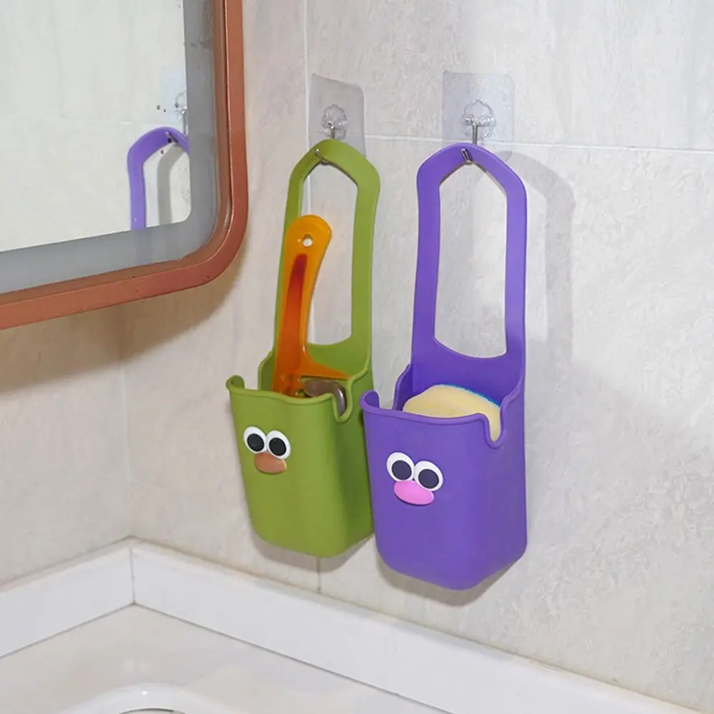 

Cute Silicone Cup Holders Cartoon Face Large Capacity Kitchen Storage Bag Bottle Storage Bag with Drainage Holes