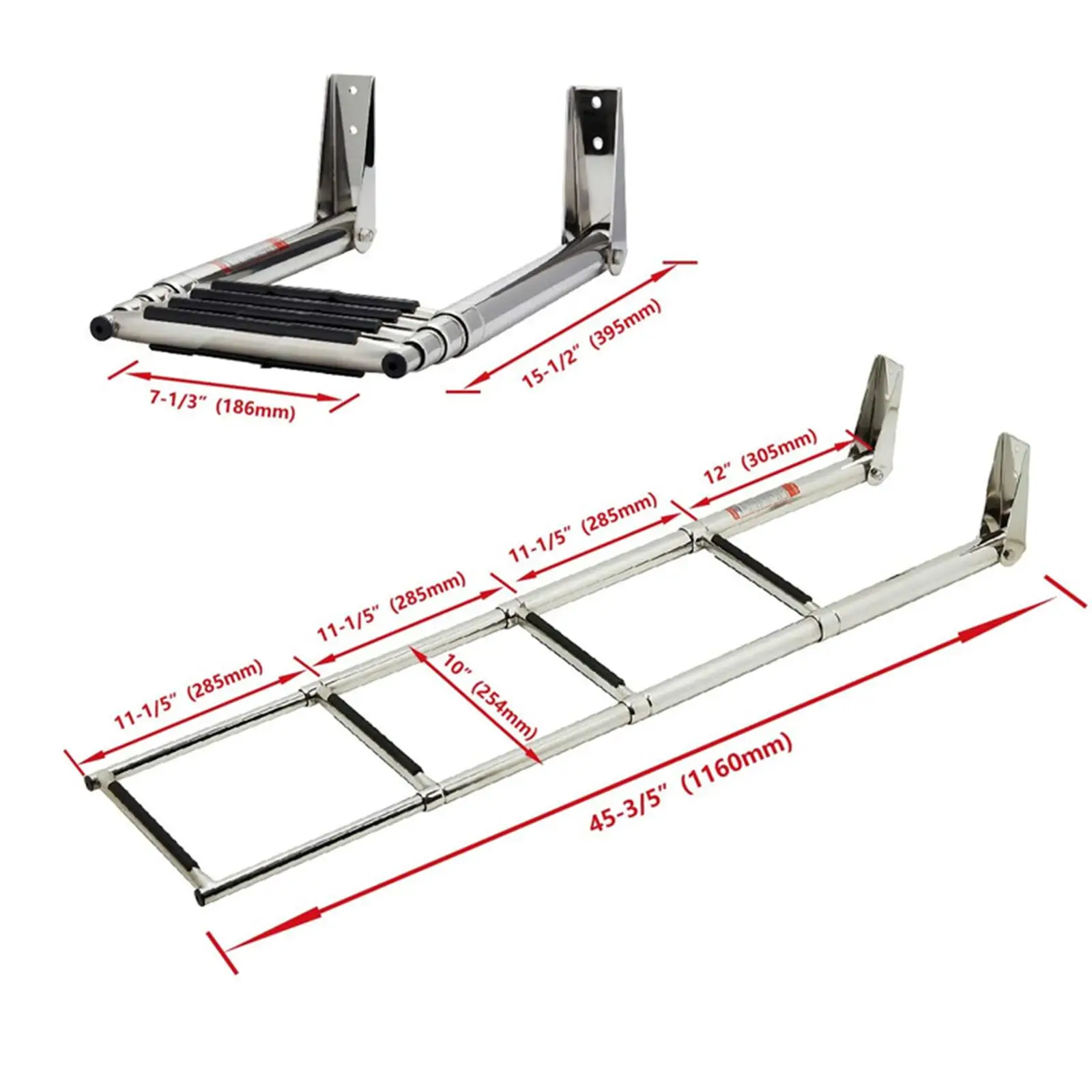 Telescoping Pontoon Boat Ladder Non Slip Extendable Ladder Boarding Steps Ladder