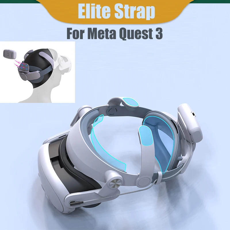 Модернизированный ремешок на голову для Meta Quest 3, ремешок на голову с быстрой зарядкой, удлиненная гарнитура VR, время воспроизведения для Oculus Quest 3