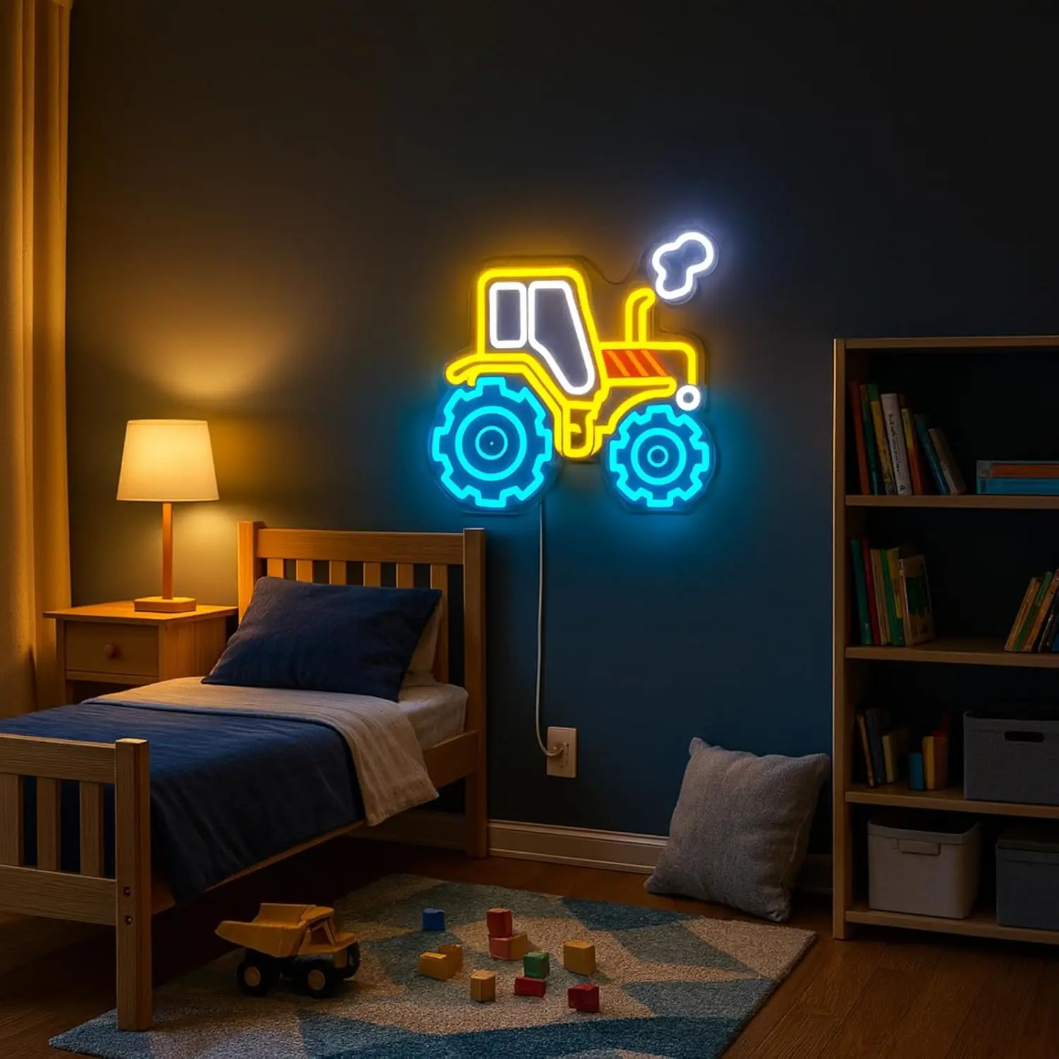 Tractor Neon Signs Rustic Farm LED Neon Light USB Dimmable for Garage Gameroom Kids Room Man Cave Home Bar Birthday Decor Gift