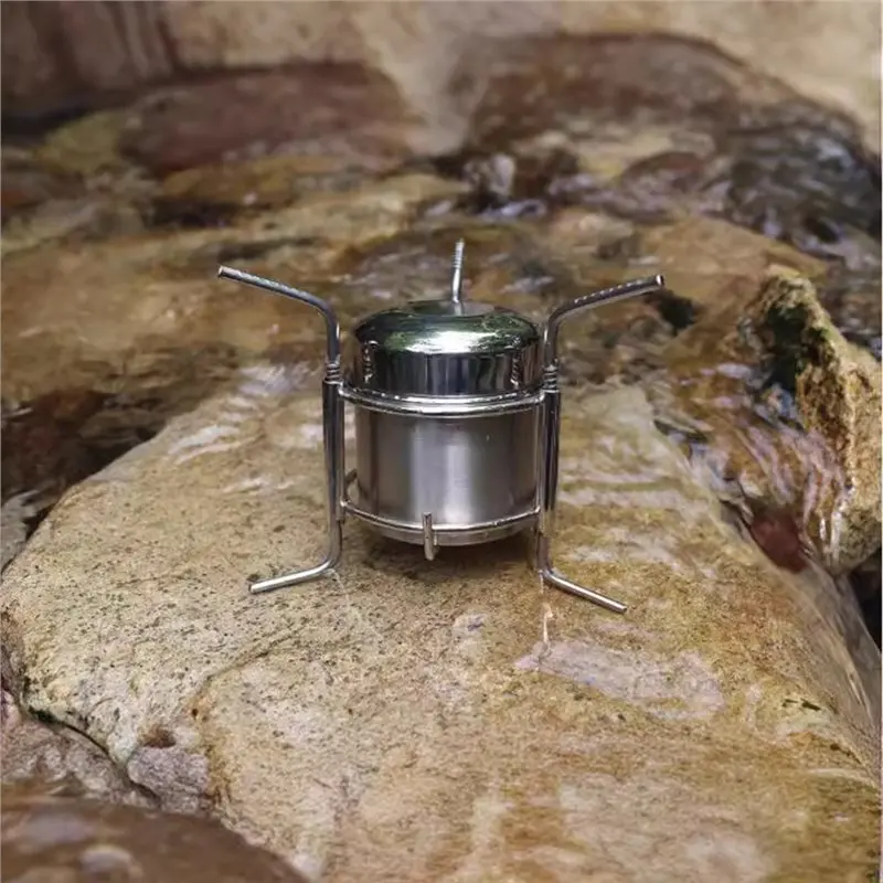 Camping Picnic Alcohol Stove Camping Furnace Outdoor Stainless Steel Liquid Alcohol Stove Portable Liquid Burner-A00E view 6