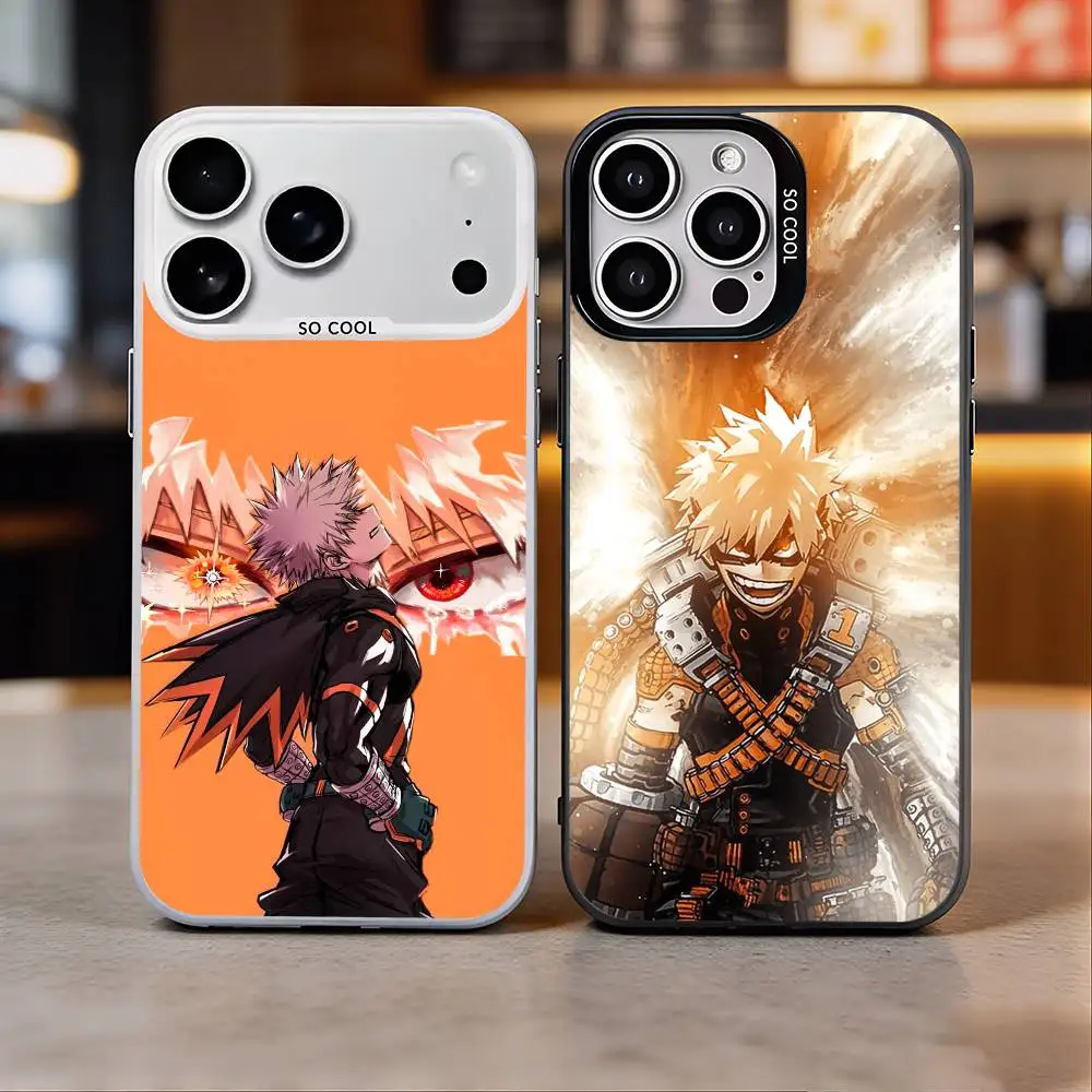 bakugo A-Anime K-Katsuki   Phone Case For iPhone 17,16,15,14,13,12,11 Plus,Pro Max,Colored Silver Phone Case